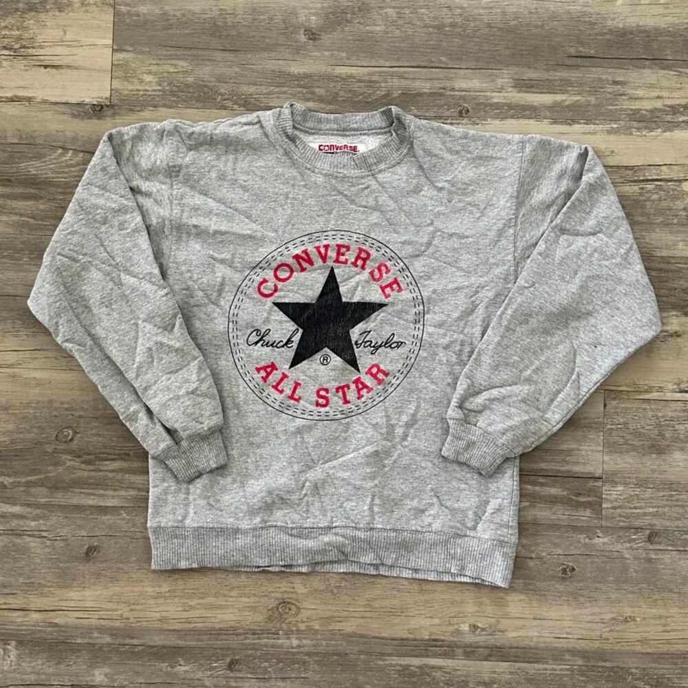 Vintage 80s Converse All Star Chuck Taylor Sweatshirt Size Medium Youth